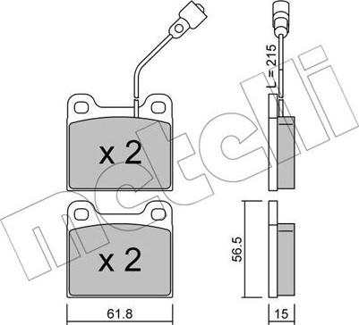 Metelli 22-0003-2 - Тормозные колодки, дисковые, комплект unicars.by