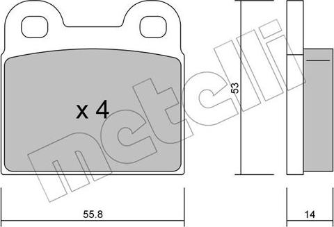 Metelli 22-0002-0 - Тормозные колодки, дисковые, комплект unicars.by