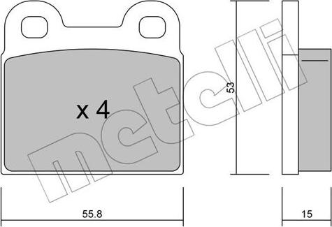 Metelli 22-0002-1 - Тормозные колодки, дисковые, комплект unicars.by