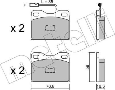 Metelli 22-0015-5 - Тормозные колодки, дисковые, комплект unicars.by