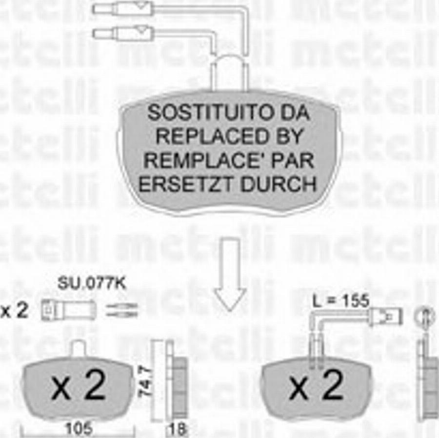 Metelli 2200164 - Тормозные колодки, дисковые, комплект unicars.by