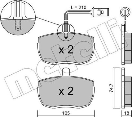 Metelli 22-0016-2 - Тормозные колодки, дисковые, комплект unicars.by