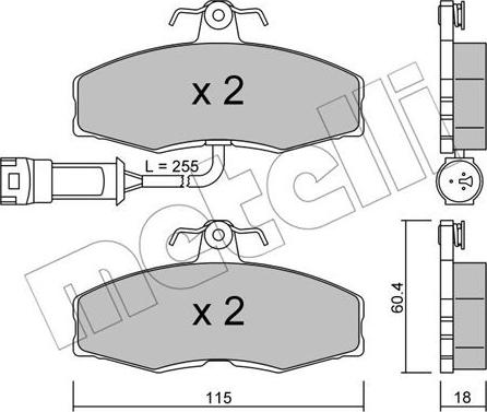 Metelli 22-0039-1 - Тормозные колодки, дисковые, комплект unicars.by