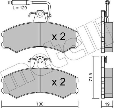 Metelli 22-0031-0 - Тормозные колодки, дисковые, комплект unicars.by