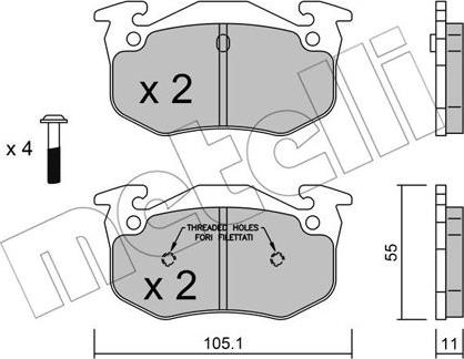 Metelli 22-0038-1 - Тормозные колодки, дисковые, комплект unicars.by