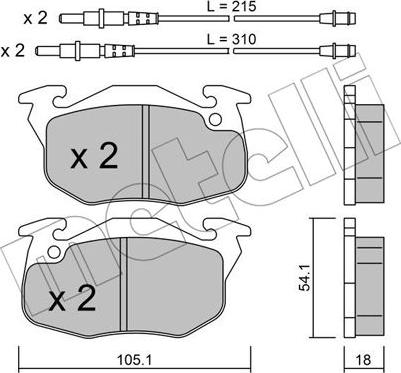 Metelli 22-0037-4 - Тормозные колодки, дисковые, комплект unicars.by