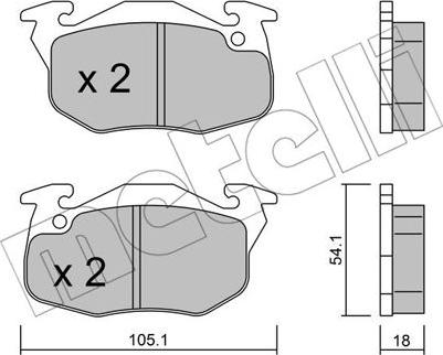 Metelli 22-0037-5 - Тормозные колодки, дисковые, комплект unicars.by