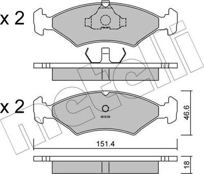 Metelli 22-0029-0 - Тормозные колодки, дисковые, комплект unicars.by