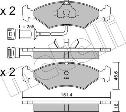 Metelli 22-0029-1 - Тормозные колодки, дисковые, комплект unicars.by