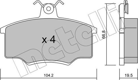 Metelli 22-0024-0 - Тормозные колодки, дисковые, комплект unicars.by