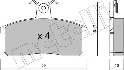 Metelli 22-0026-0 - Тормозные колодки, дисковые, комплект unicars.by