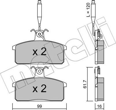 Metelli 22-0026-3 - Тормозные колодки, дисковые, комплект unicars.by