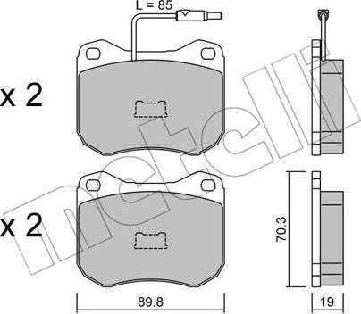 Metelli 22-0021-0 - Тормозные колодки, дисковые, комплект unicars.by