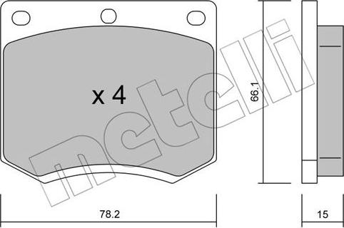 Metelli 22-0023-0 - Тормозные колодки, дисковые, комплект unicars.by