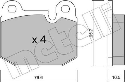 Metelli 22-0027-0 - Тормозные колодки, дисковые, комплект unicars.by