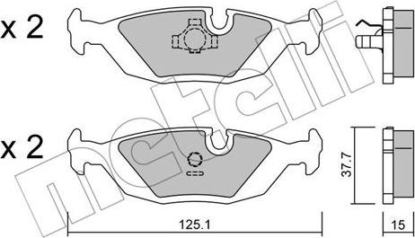 Metelli 22-0070-0 - Тормозные колодки, дисковые, комплект unicars.by