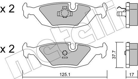 Metelli 22-0070-1 - Тормозные колодки, дисковые, комплект unicars.by