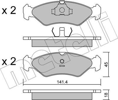 Metelli 22-0073-0 - Тормозные колодки, дисковые, комплект unicars.by