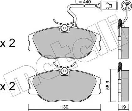 Metelli 22-0072-0 - Тормозные колодки, дисковые, комплект unicars.by