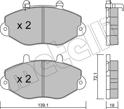 Metelli 22-0195-1 - Тормозные колодки, дисковые, комплект unicars.by