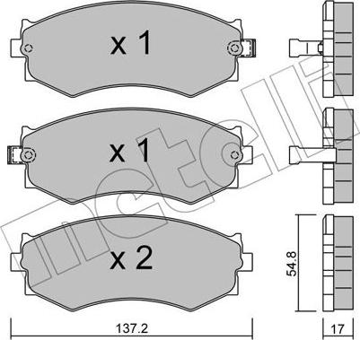 Metelli 22-0190-1 - Тормозные колодки, дисковые, комплект unicars.by