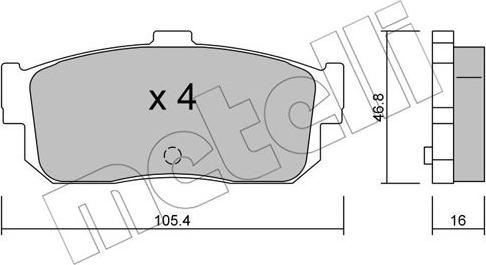 Metelli 22-0193-0 - Тормозные колодки, дисковые, комплект unicars.by