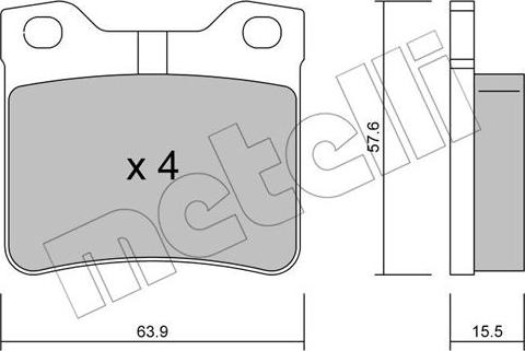 Metelli 22-0192-1 - Тормозные колодки, дисковые, комплект unicars.by