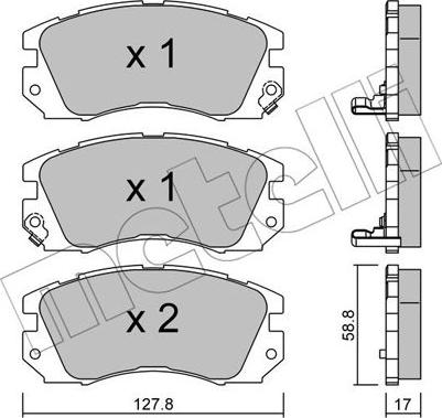 Metelli 22-0140-0 - Тормозные колодки, дисковые, комплект unicars.by