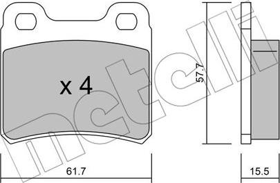 Metelli 22-0141-0 - Тормозные колодки, дисковые, комплект unicars.by