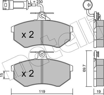 Metelli 22-0148-1 - Тормозные колодки, дисковые, комплект unicars.by