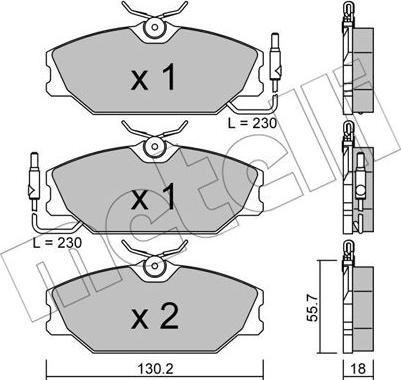 Metelli 22-0142-1 - Тормозные колодки, дисковые, комплект unicars.by