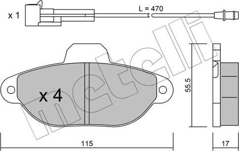 Metelli 22-0159-0 - Тормозные колодки, дисковые, комплект unicars.by