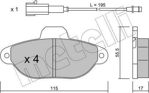 Metelli 22-0159-2 - Тормозные колодки, дисковые, комплект unicars.by