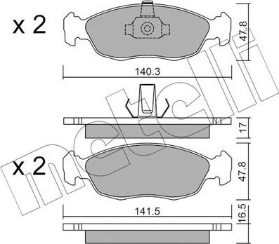 Metelli 22-0156-1 - Тормозные колодки, дисковые, комплект unicars.by