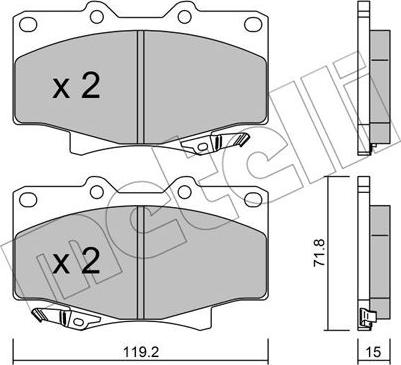 Metelli 22-0153-0 - Тормозные колодки, дисковые, комплект unicars.by