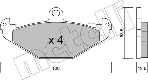 Metelli 22-0165-1 - Тормозные колодки, дисковые, комплект unicars.by