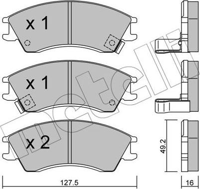 Metelli 22-0160-0 - Тормозные колодки, дисковые, комплект unicars.by