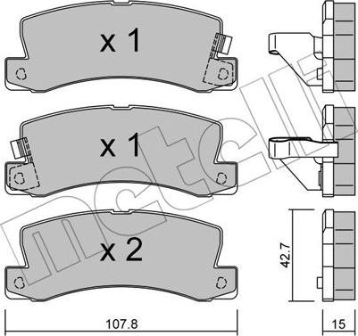 Metelli 22-0161-0 - Тормозные колодки, дисковые, комплект unicars.by