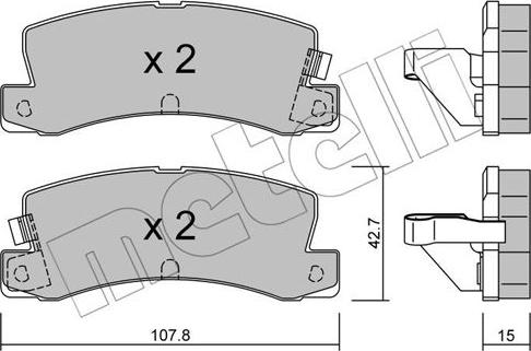 Metelli 22-0161-2 - Тормозные колодки, дисковые, комплект unicars.by