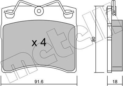 Metelli 22-0163-0 - Тормозные колодки, дисковые, комплект unicars.by