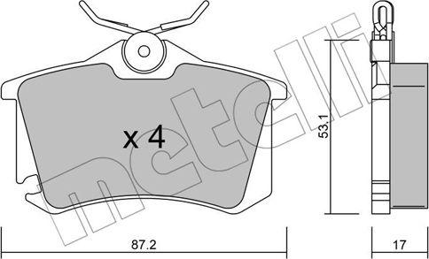 Metelli 22-0100-5 - Тормозные колодки, дисковые, комплект unicars.by