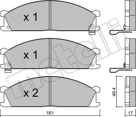 Metelli 22-0107-1 - Тормозные колодки, дисковые, комплект unicars.by