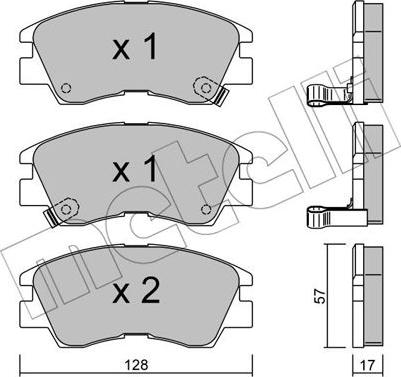 Metelli 22-0115-0 - Тормозные колодки, дисковые, комплект unicars.by