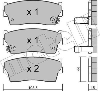 Metelli 22-0116-0 - Тормозные колодки, дисковые, комплект unicars.by