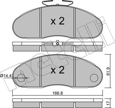 Metelli 22-0111-2 - Тормозные колодки, дисковые, комплект unicars.by