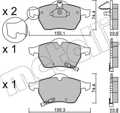 Metelli 22-0118-1 - Тормозные колодки, дисковые, комплект unicars.by