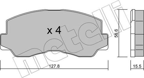 Metelli 22-0112-0 - Тормозные колодки, дисковые, комплект unicars.by