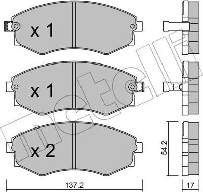 Metelli 22-0188-0 - Тормозные колодки, дисковые, комплект unicars.by