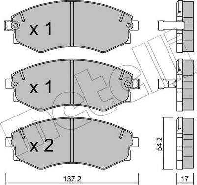 Metelli 22-0188-1 - Тормозные колодки, дисковые, комплект unicars.by