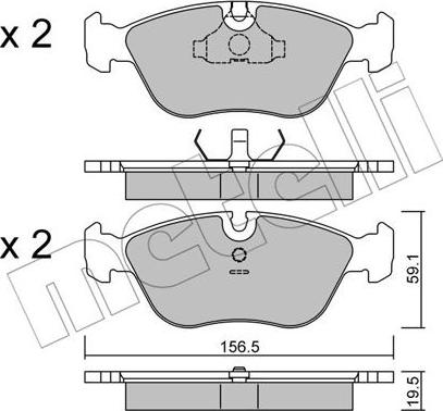 Metelli 22-0182-0 - Тормозные колодки, дисковые, комплект unicars.by